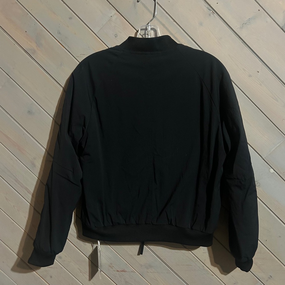 Halara Black Bomber Jacket Women's Size M Lightweight Zip Up Athleisure - Picture 2 of 6